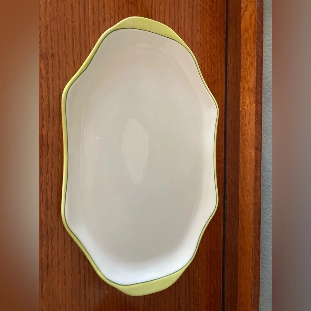 Vintage‎ Vietri Italy Hand Painted Serving Tray Water Garden